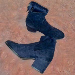 Navy Blue Heel Bootie